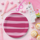 Assiettes En Carton Plaque de papier jetable à bande rose (Fête)