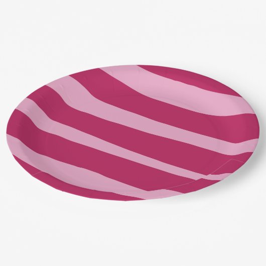 Assiettes En Carton Plaque de papier jetable à bande rose (Angle)