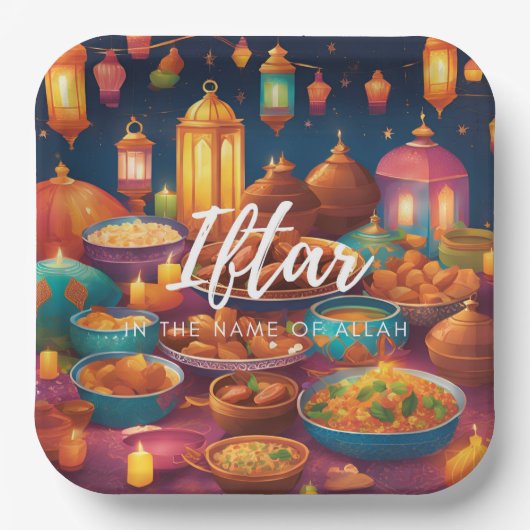 Assiettes En Carton Plaque de papier jetable Iftar (Recto)