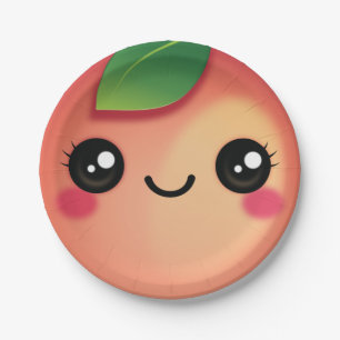Assiettes En Carton Plaque de papier Kawaii Peach