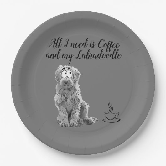 Assiettes En Carton Plaque de papier Labradoodle (Devant)