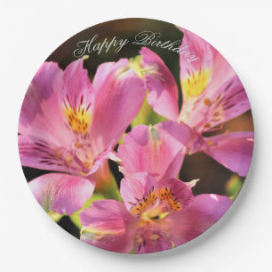 Assiettes En Carton Plaque de papier Lilly en alstroemeria rose