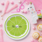 Assiettes En Carton Plaque de papier Lime Design (Fête)