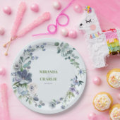 Assiettes En Carton Plaque de papier Mariage bleu poudre (Fête)