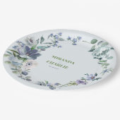 Assiettes En Carton Plaque de papier Mariage bleu poudre (Angle)