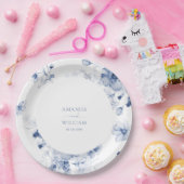 Assiettes En Carton Plaque de papier Mariage bleu-poussiéreux (Fête)