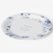 Assiettes En Carton Plaque de papier Mariage bleu-poussiéreux (Angle)