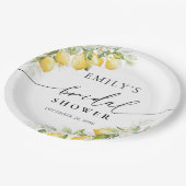 Assiettes En Carton Plaque de papier Mariage citron et vert (Angle)