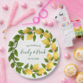 Assiettes En Carton Plaque de papier Mariage citrons et verdure (Fête)