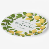 Assiettes En Carton Plaque de papier Mariage citrons et verdure (Angle)