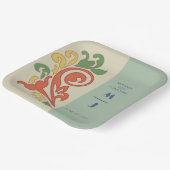 Assiettes En Carton Plaque de papier Mariage Monogramme Art nouveau (Angulaire)