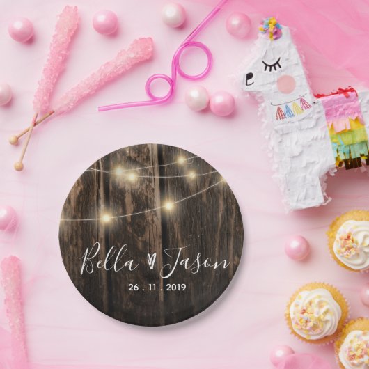 Assiettes En Carton Plaque de papier Mariage Rustique (Fête)