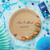 Assiettes En Carton Plaque de papier Mariage Rustique à papillon Flora (Fête)