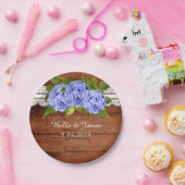 Assiettes En Carton Plaque de papier Mariage Rustique en dentelle bleu (Fête)