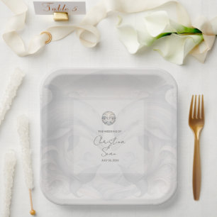 Assiettes En Carton Plaque de papier Mariage Whimsy Dolphin moderne
