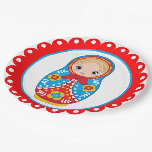 Assiettes En Carton Plaque de papier Matryoshka (Angle)