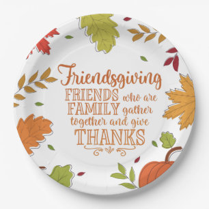 Assiettes En Carton Plaque de papier moderne et colorée Friendsgiving