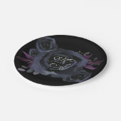 Assiettes En Carton Plaque de papier Monogramme Rose noir (Angle)