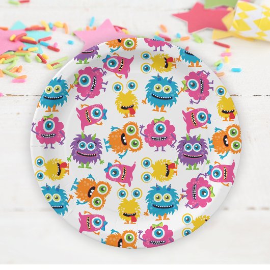 Assiettes En Carton Plaque de papier Monster Party