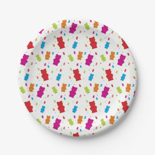 Assiettes En Carton Plaque de papier Motif de bonbons à l'ours de gom