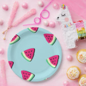 Assiettes En Carton Plaque de papier motif de pastèque rouge juteuse (Fête)