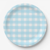 Assiettes En Carton Plaque de papier Motif Pastel Blue En vichy (Devant)