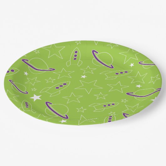 Assiettes En Carton Plaque de papier Motif spatial (Angle)