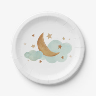 Assiettes En Carton Plaque de papier neutre Lune et Étoiles