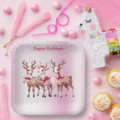 Assiettes En Carton Plaque de papier Noël Deer (Fête)