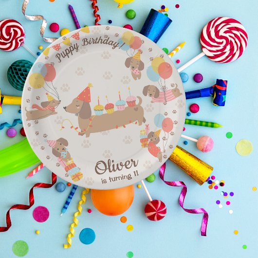 Assiettes En Carton Plaque de papier pailté pour l'anniversaire des ch