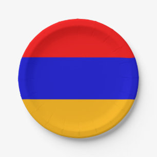 Assiettes En Carton Plaque de papier patriotique avec drapeau d'Arméni