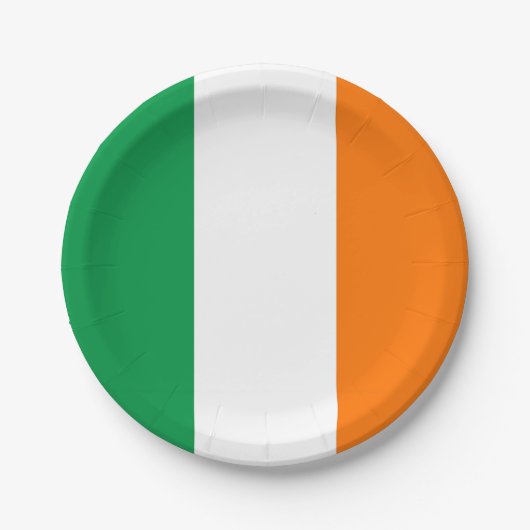 Assiettes En Carton Plaque de papier patriotique avec drapeau d'Irland (Devant)