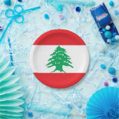 Assiettes En Carton Plaque de papier patriotique avec drapeau du Liban (Fête)