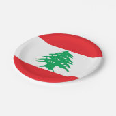 Assiettes En Carton Plaque de papier patriotique avec drapeau du Liban (Angle)