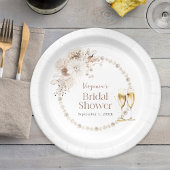 Assiettes En Carton Plaque de papier Pearls et Prosecco