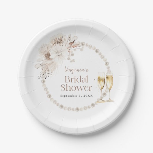 Assiettes En Carton Plaque de papier Pearls et Prosecco (Devant)