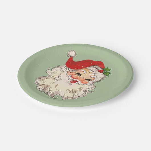Assiettes En Carton Plaque de papier père Noël No. 3 (Angle)