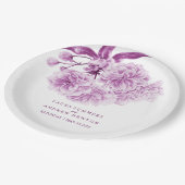 Assiettes En Carton Plaque de papier personnalisée en fleurs violettes (Angle)