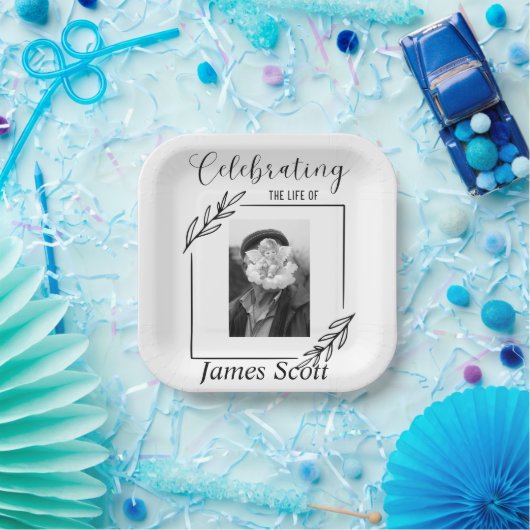 Assiettes En Carton Plaque de papier personnalisée funéraire / Mémoria (Fête)