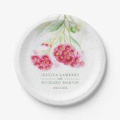 Assiettes En Carton plaque de papier personnalisée mariage rose rouge (Devant)