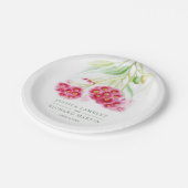 Assiettes En Carton plaque de papier personnalisée mariage rose rouge (Angle)