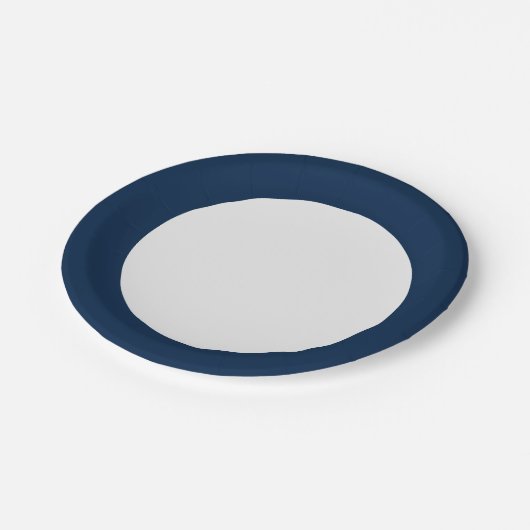 Assiettes En Carton Plaque de papier personnalisée Oxford Blue Rim (Angle)