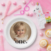 Assiettes En Carton Plaque de papier photo de premier anniversaire en (Fête)