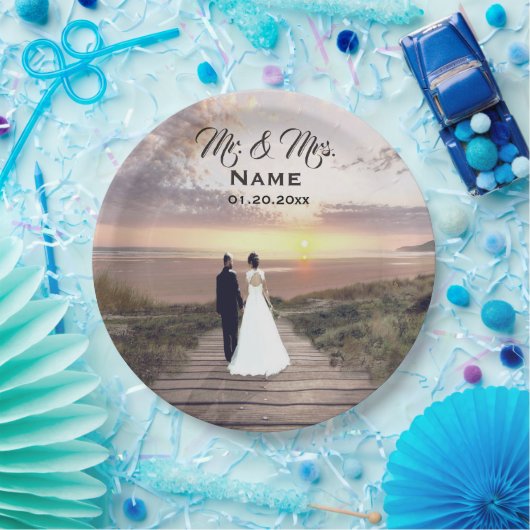 Assiettes En Carton Plaque de papier photo Mariage personnalisée (Fête)