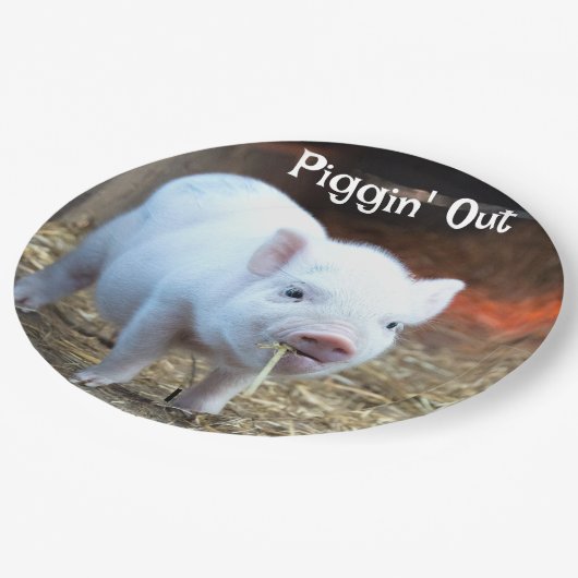 Assiettes En Carton Plaque de papier Piggin' Out Farm Life (Angle)