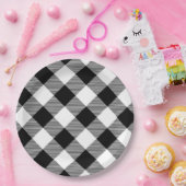 Assiettes En Carton Plaque de papier plaqué de Buffalo blanc et noir (Fête)