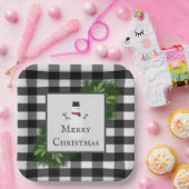 Assiettes En Carton Plaque de papier plaqué Snowman Buffalo (Fête)