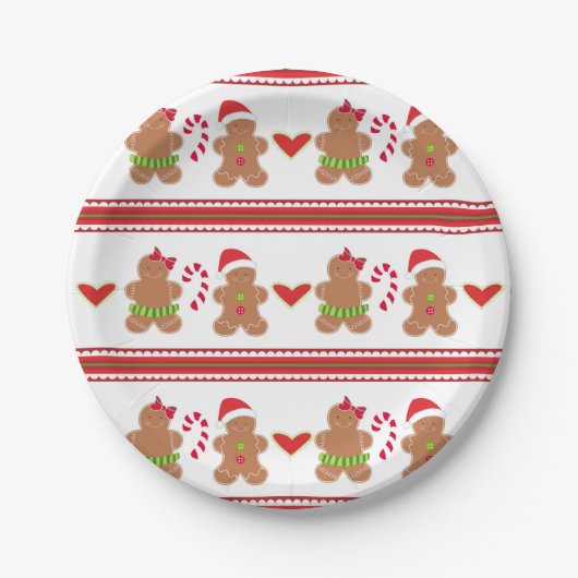 Assiettes En Carton Plaque de papier pour biscuits Festin Gingerbread (Devant)