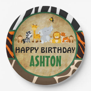 Assiettes En Carton Plaque de papier pour fête d'anniversaire Jungle