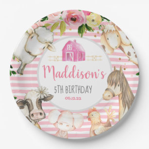 Assiettes En Carton Plaque de papier pour l'anniversaire de la ferme